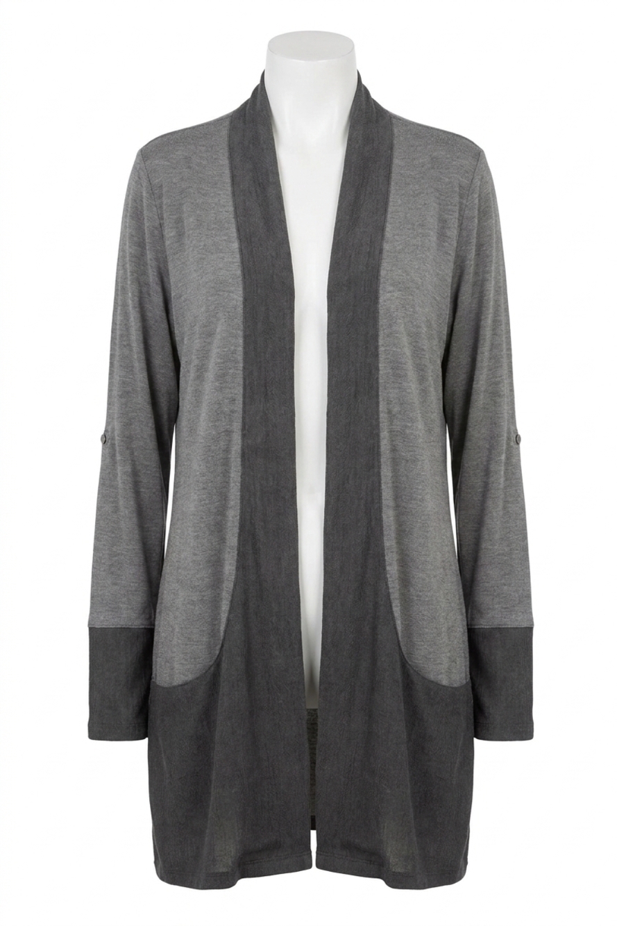 NEW ANGEL slash back cardigan in charcoal